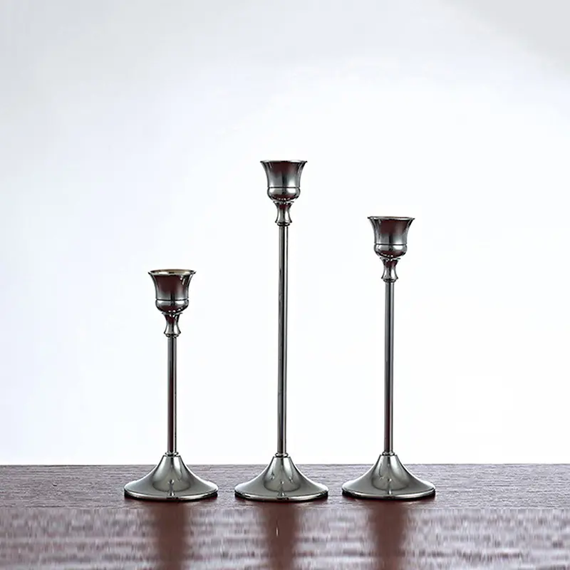 Giá Đỡ Nến Đám Cưới, Chân Nến Trang Trí Bàn Trung Tâm, Sắt Rèn Một Đầu, Đèn Nến Ăn Tối, Chân Nến Tiệc Cưới 3