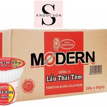 Thùng 24 ly mì Modern lẩu Thái tôm 65g Cay thùngmìly lẩutháichuacay