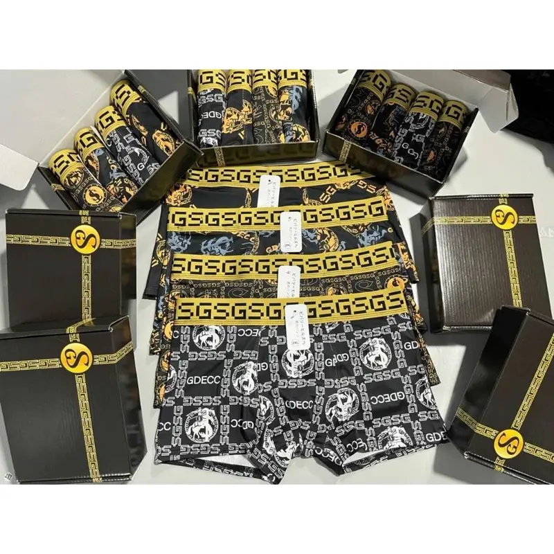 Combo 2 hộp 8 quần lót nam-   8 màu, thun lạnh,co dãn-thấm hút HOÀNG GIA LUXURY -quần boxer nam-EM GÁI BÁN SỊP Menswear quần  sịp Chống Nước 2