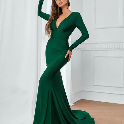 Deep emerald dress best sale