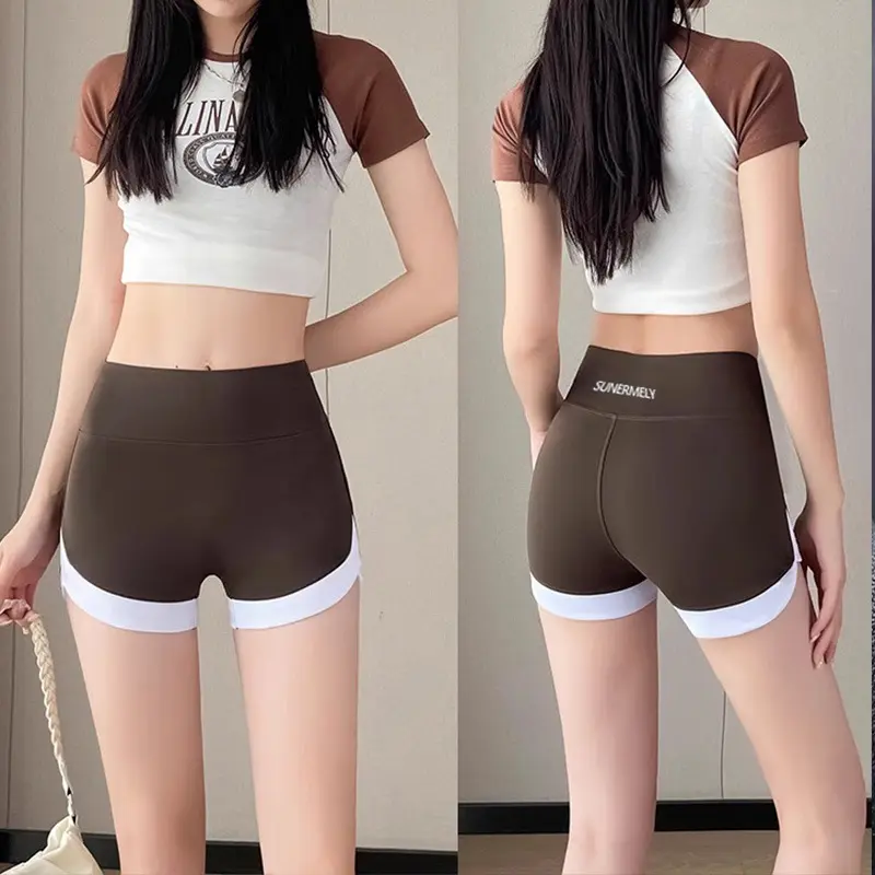 Safety Pants Anti-Exposure Non-Curling Leggings Women's Summer Thin Outer Wear Solid Color Shark Pants Short Shorts Summer