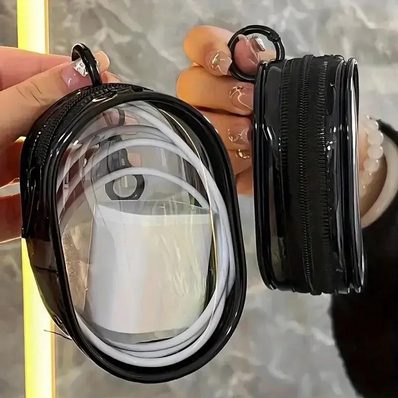 Túi Trưng Bày Hình Ảnh Trong Suốt, cho Labubu, PVC trong suốt dày, với móc chìa khóa, Dây Buộc, Hộp Sắp Xếp, Chống bụi, Thích hợp cho đồ sưu tầm, Túi đựng chìa khóa, [Thanh Toán Khi Nhận Hàng] 6