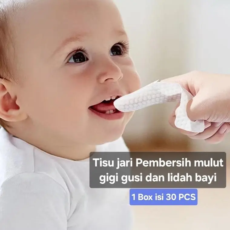 Promo isi 30 pcs Tisu jari pembersih mulut gigi gusi lidah bayi/ Kasa jari steril/ kasa pembersih mulut bayi 1