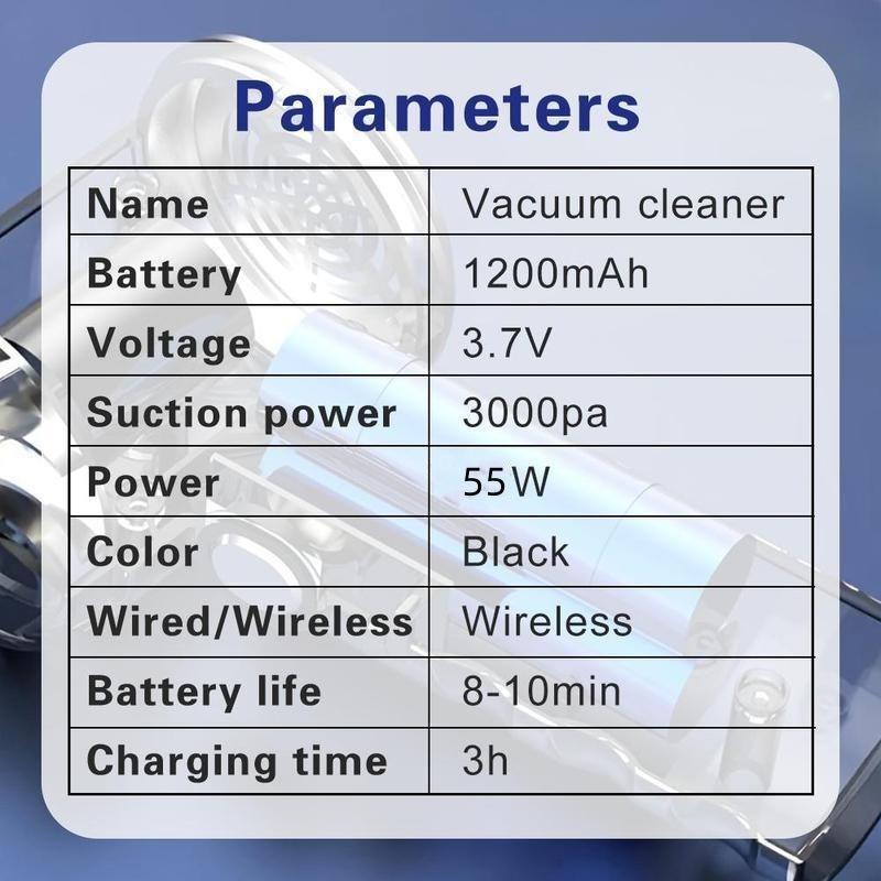 Portable Handheld Vacuum Cleaner, Rechargeable Wireless Car Vacuum Cleaner, Multifunctional Car Cleaning Tool for Car Interior & Car Seat 2