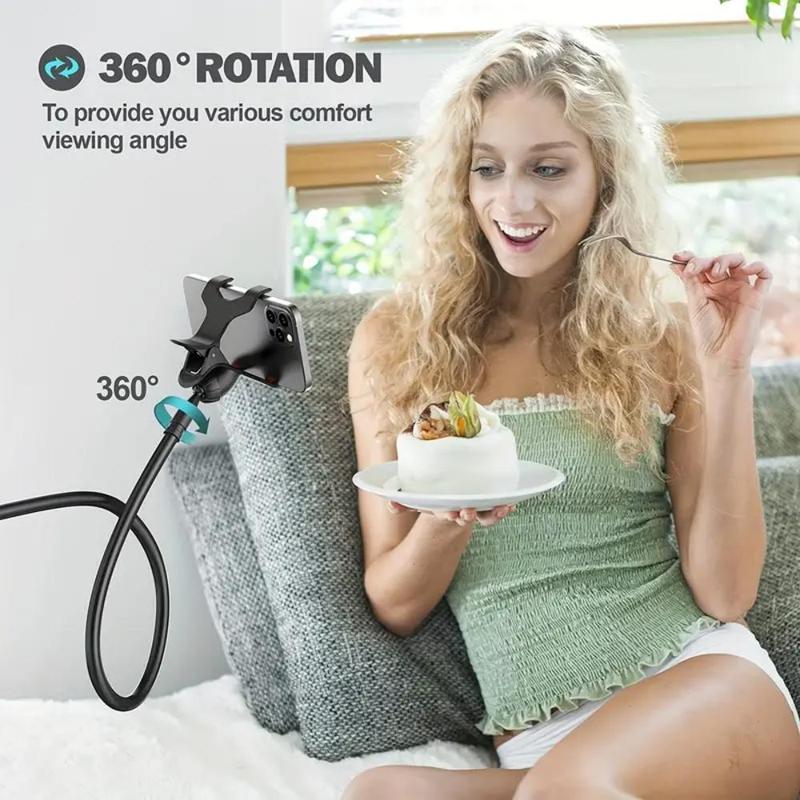 360° Rotatable Phone Holder, Universal Desktop & Bedside Phone Stand, Multifunctional Flexible Adjustable Phone Bracket For Home Office 1