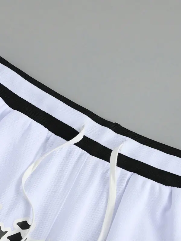 Men's Letter Print Basketball Shorts, Casual Breathable Comfortable Shorts for Summer, Men's Bottoms for Daily Wear 5