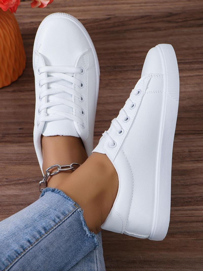 Product Introduction of Women's Fashionable Heart Pattern Lace Up Low Top Sneakers, Casual Comfortable Sports Shoes, Perfect for Students and Outdoor Sports, Girl's Walking Shoes, Footwear, Airport Outfits 2024 15
