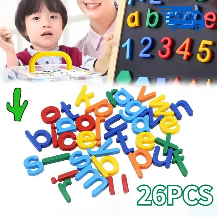 Promo 26Buah Abjad Dan Angka Edukasi Magnet Kayu Huruf Abc Untuk ...