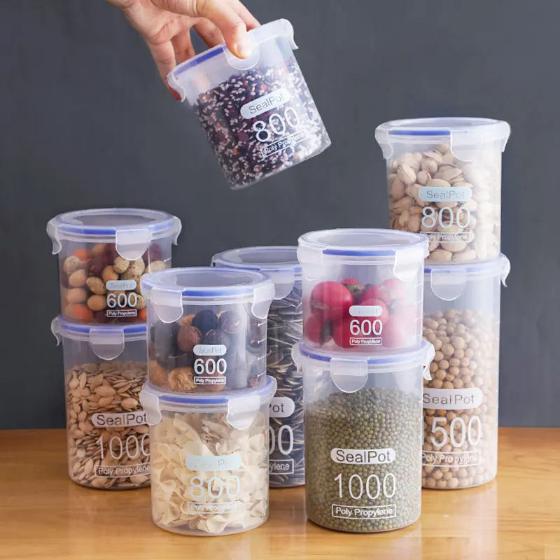 Large Food Storage Box Storage Tank Plastic Jar Kitchen Storage Jar Storage Tank Cereals Sealed Tank