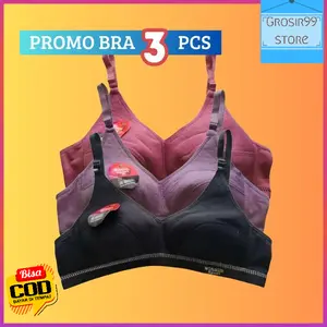 3pcs BH Bra Sport size lengkap Wanita Nyaman Dipakai dewasa Remaja bahan katun tanpa kawat bra  sport  wanita Pakaian