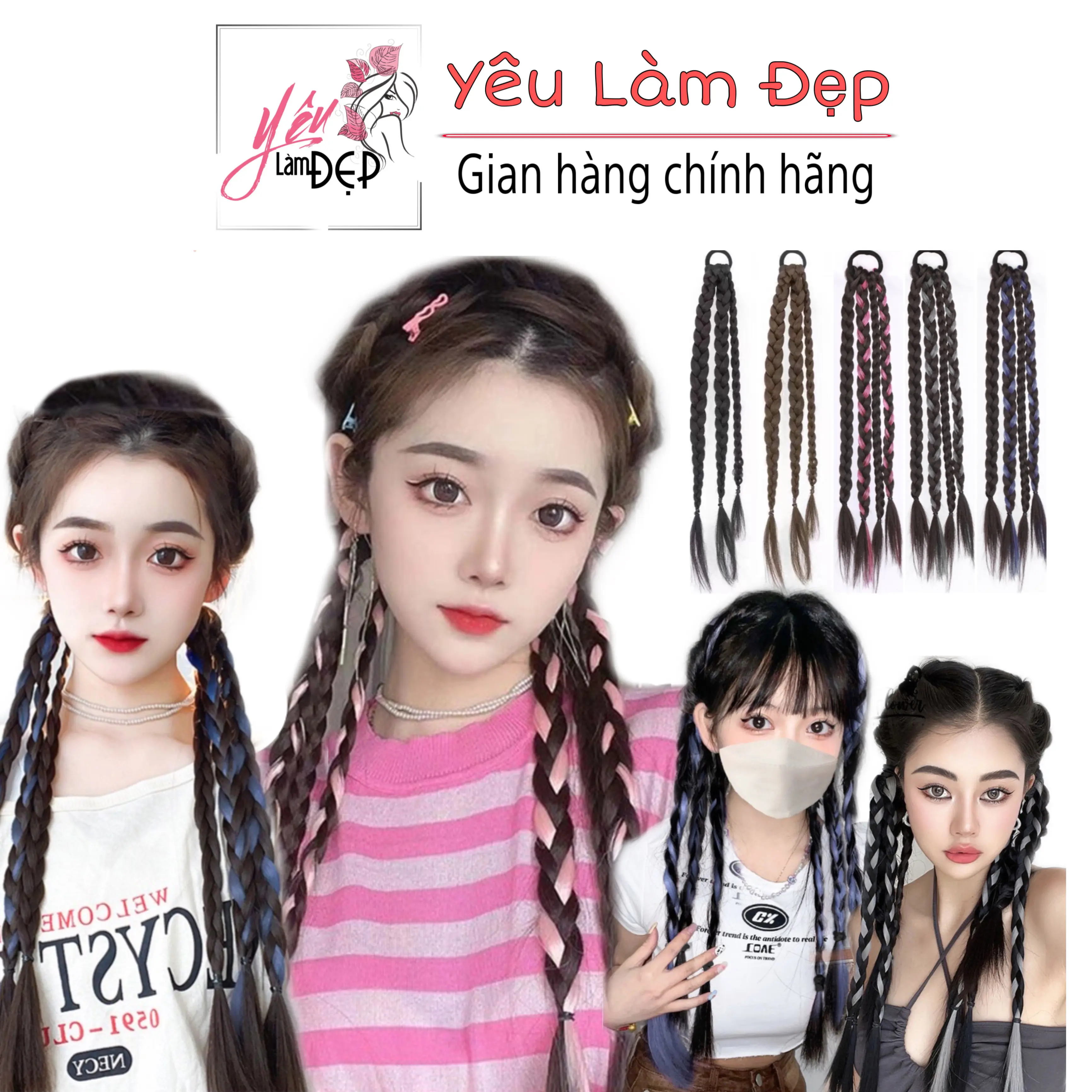 Cột tóc tết bính thời trang Y2K Hottrend