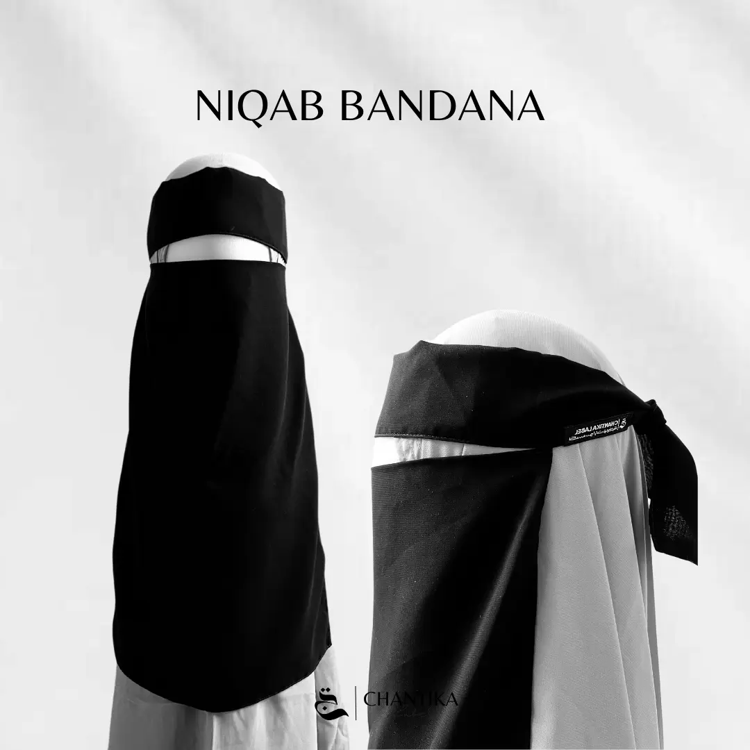 Niqab Cadar Bandana by Chantika Label | bahan siffon arab bandana basic daily Karet Panjang Layer Lembut Muslim Sifon Jilbab