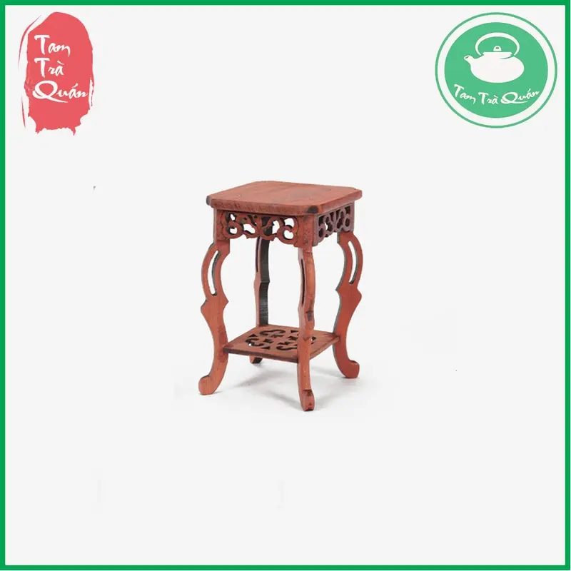 Đôn gỗ mini chân cao kê ấm, kê tượng 4