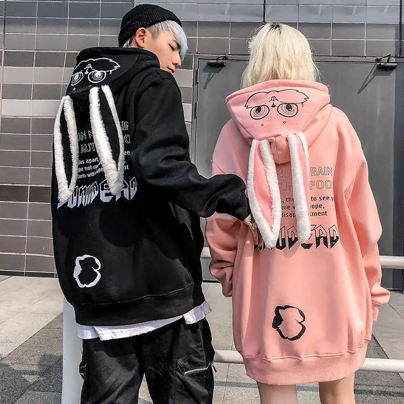 Áo Hoodie Nhồi Bông Tai Thỏ Dễ Thương, Áo Khoác Nam Nữ, Siêu Hot Ins, Thích Hợp Cho Mùa Thu Và Mùa Đông, Phong Cách Cặp Đôi, Hàng Mới Về Năm 2024 Menswear Dài Tay Có Túi