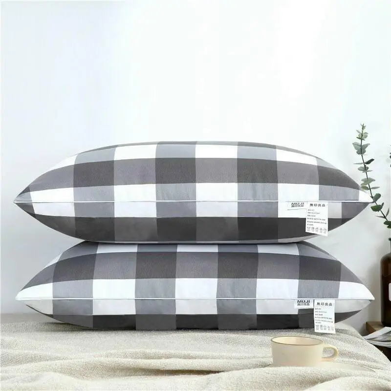 Gối Muji Xuất Nhật Kẻ Caro Mềm Mịn Cao Cấp, Tạo Giấc Ngủ Ngon 5