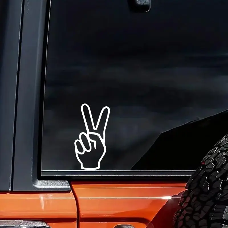 Peace Sign Fingers Pattern Car Decal Sticker, Car Decorative Sticker, Car Exterior Decoration Accessories Suitable for Cars Trucks Vans 8