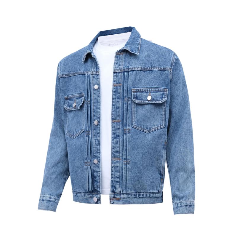Áo Khoác Jean Nam, Năng Động, Thời Trang, Cá Tính, Dễ Phối Đồ, AKJ15 - GU CHẤT | Denim Menswear Jacket Có Cổ 7