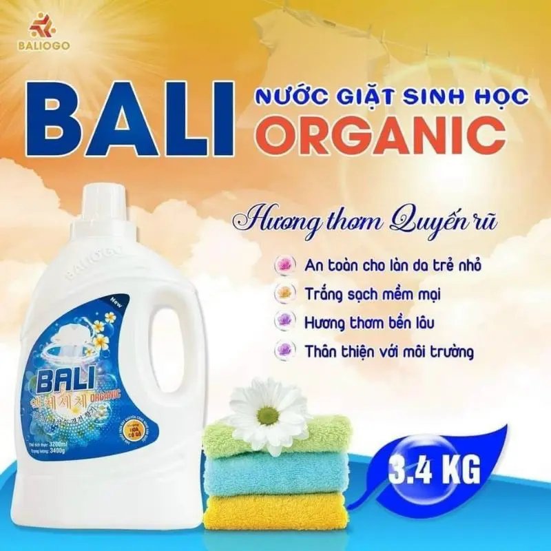 Nước giặt xả cap cấp Bali Gold organic thơm lâu mềm vải an toàn cho làn da nhạy cảm Làm Sạch Kem 5