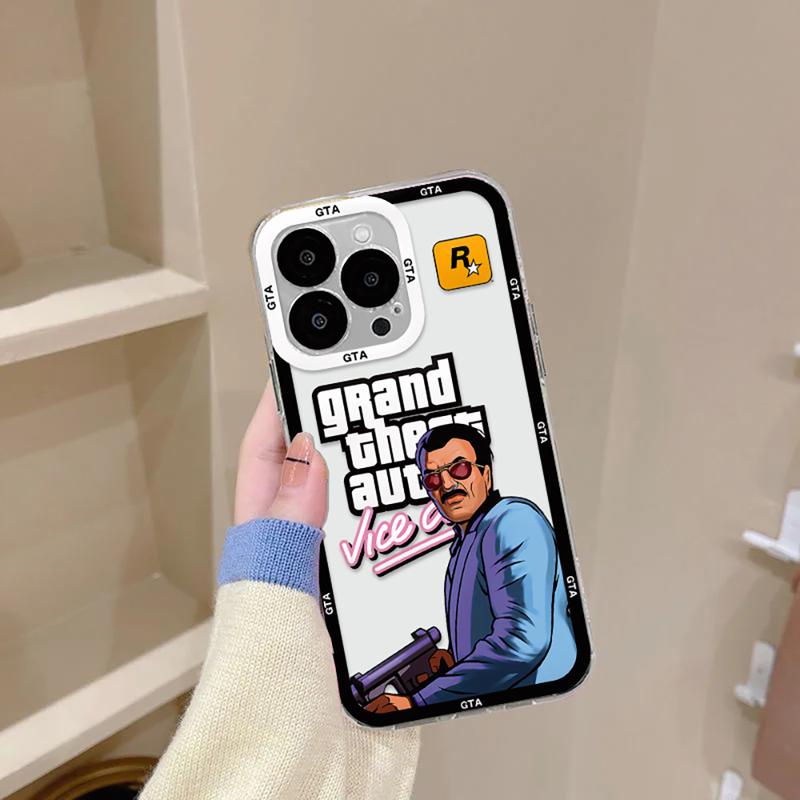 Product Introduction of Ốp Điện Thoại Gta Vice City, Trò Chơi Nóng Bỏng Sang Trọng, Ốp TPU Mềm Trong Suốt, Tương Thích Với iPhone 16, 15, 14, 13, 12, 11, Mini, Pro Max, X, XR, XSMax, 6S, 6, 7, 8 Plus, SE 8