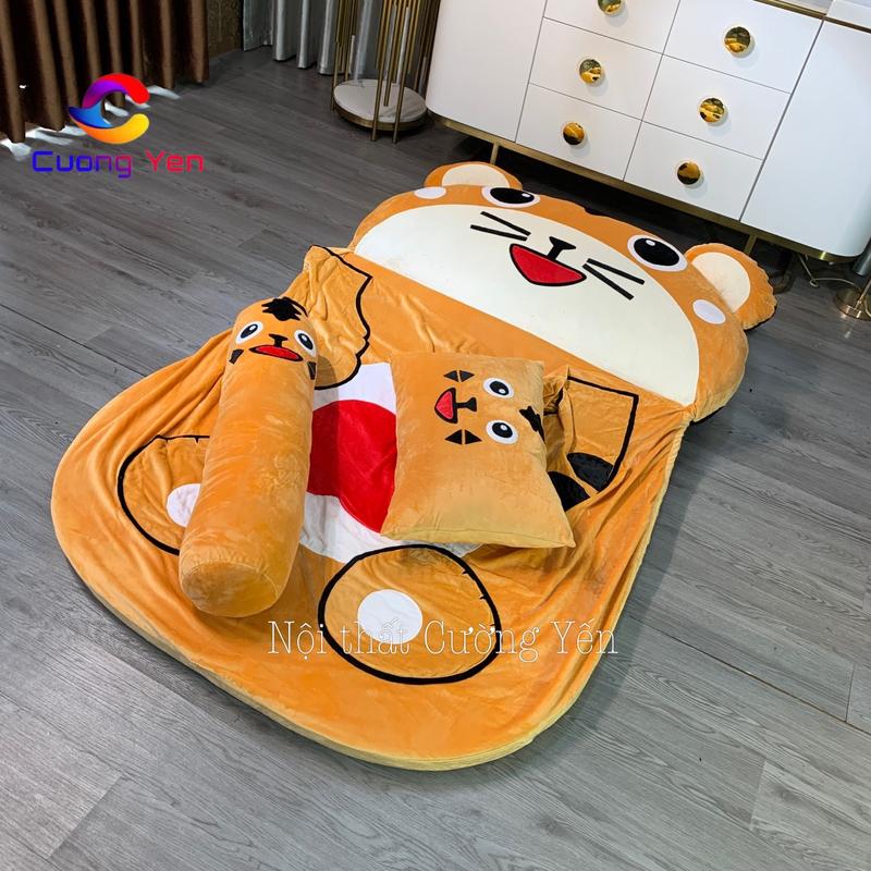 Nệm thú bông, giường hình thú ngộ nghĩnh cho bé size 1.1x1.6m ( combo 1 nệm 2 gối) 1