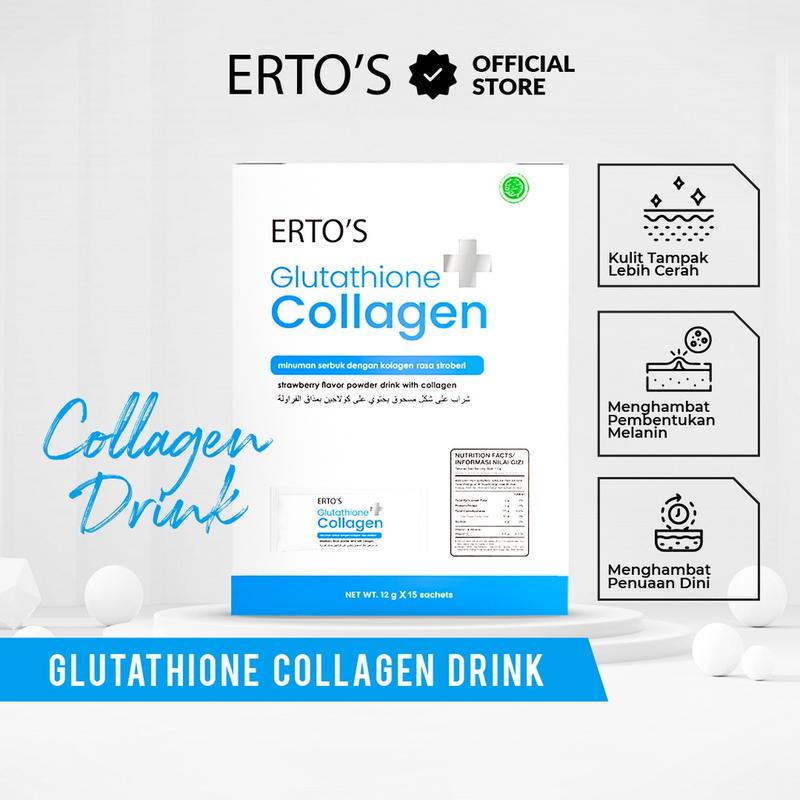 Erto's Glutathione Collagen Drink / Minuman Kolagen / Kolagen Ikan / Kolagen Alami / Glowing / Brightening / Untuk Semua Jenis Kulit / Collagen Drink / Minuman Collagen Rasa Strawberry / Whitening Booster Fish 5