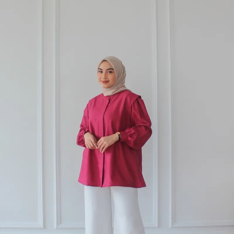 BY LFAZ Zetta Oversized Shirt Part 1 | Kemeja Kerja - Kuliah Katun Premium Wanita  Basic Oversize Atasan 2