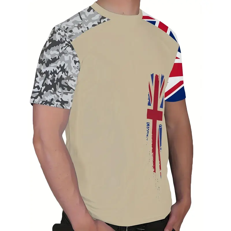 [Graphic Printed Fashion Tshirt] Men's Fashion Casual Round Neck 3D Graphic Printed T-shirt 3