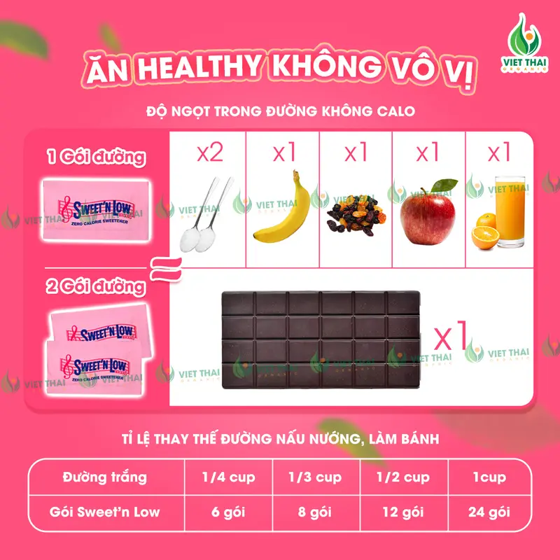[SIÊU HOT] Đường 0 Calo Sweet’N Low, Set 50-100-200 Gói Tiện Lợi Dành Cho Team Healthy Eatclean Nhập Chính Hãng Mỹ (Việt Thái Organic) 4