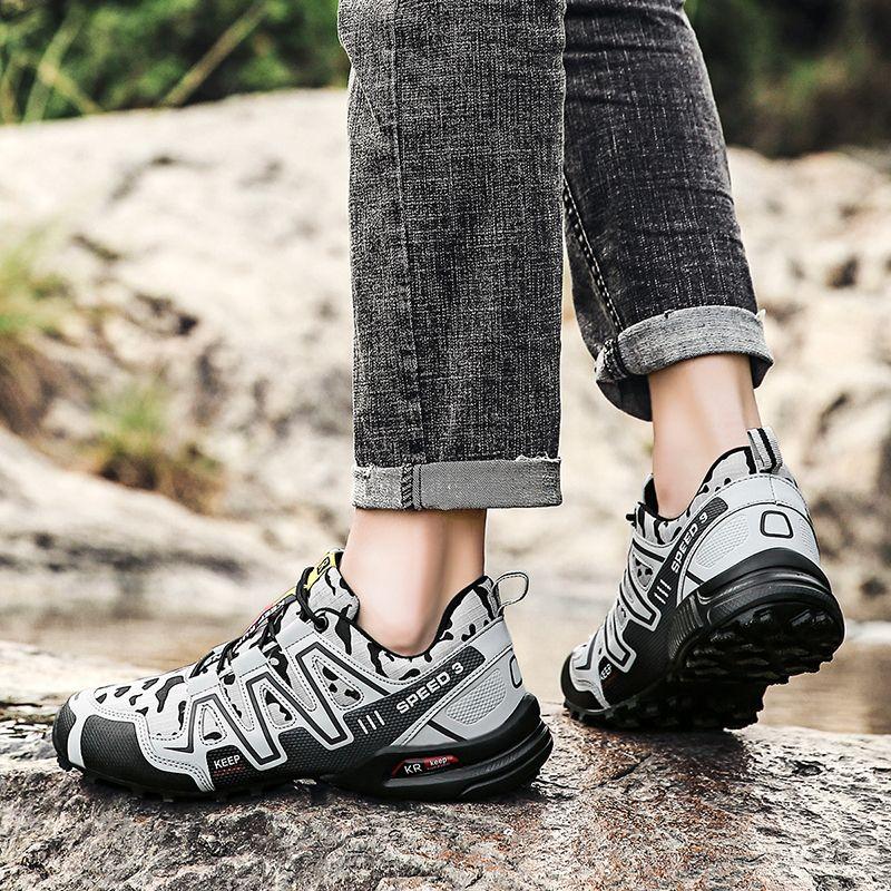 Product Introduction of 2023 Cross-Border Hiking Shoes Men's plus Size Lightweight Casual Mountain Running Shoes Riding plus Size Outdoor Hiking Shoes Non-Slip 17