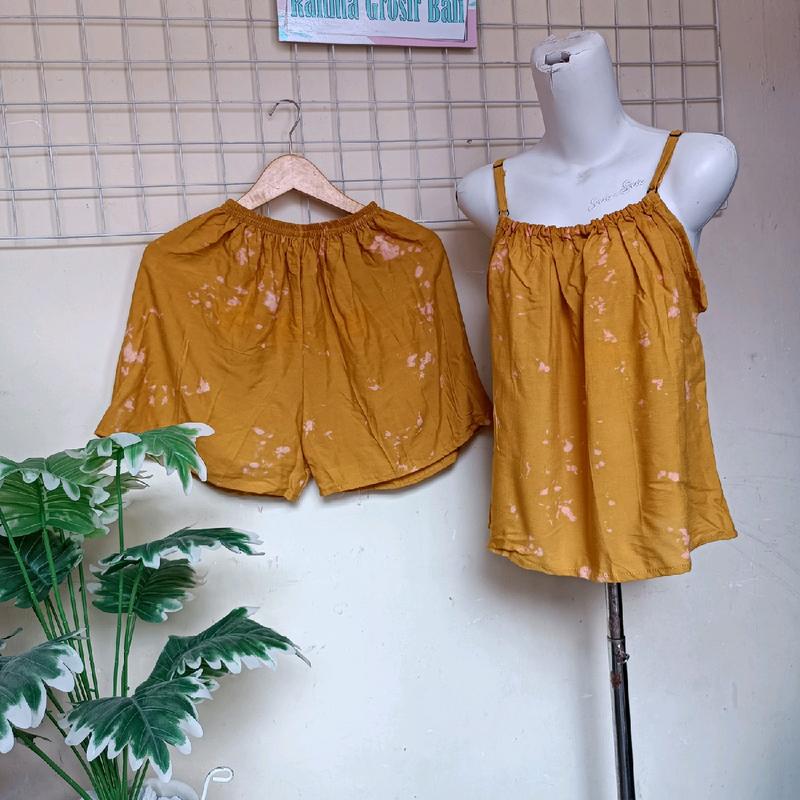 setelan tang top Rayon Wanita Pendek Dewasa 2