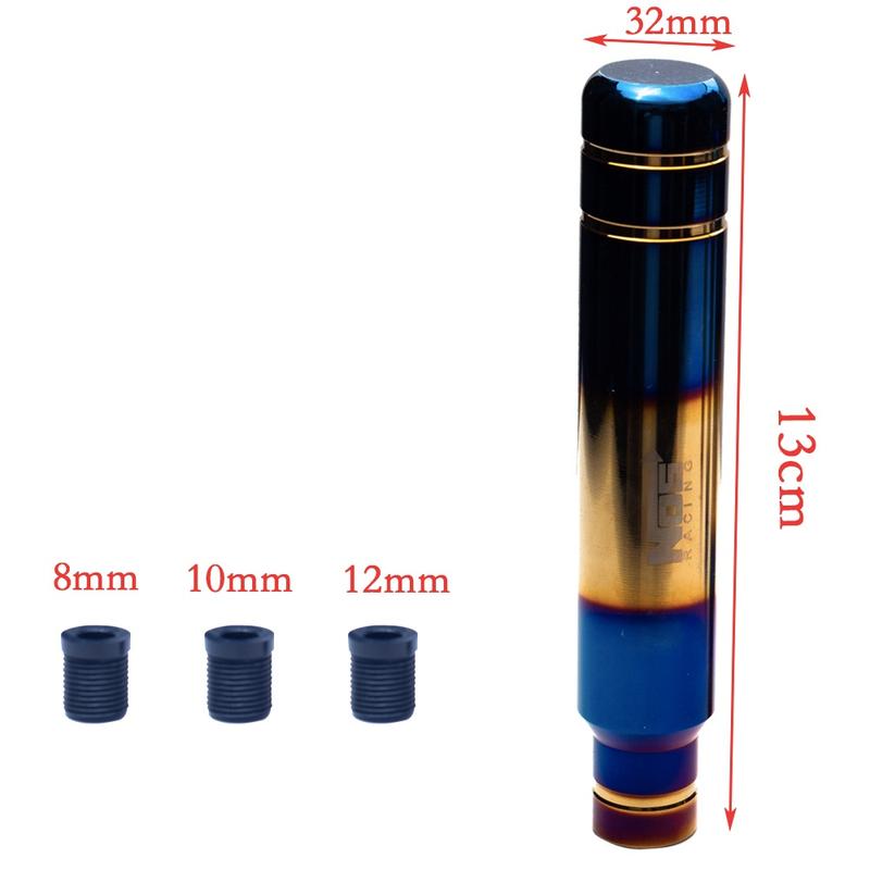 Núm Chuyển Số, Phong Cách Ngọn Lửa Xanh JDM, Chất Liệu Nhôm Vàng, 18cm, Đầu Cần Số Sang Số, Thích Hợp Cho Ô Tô Thông Dụng 4