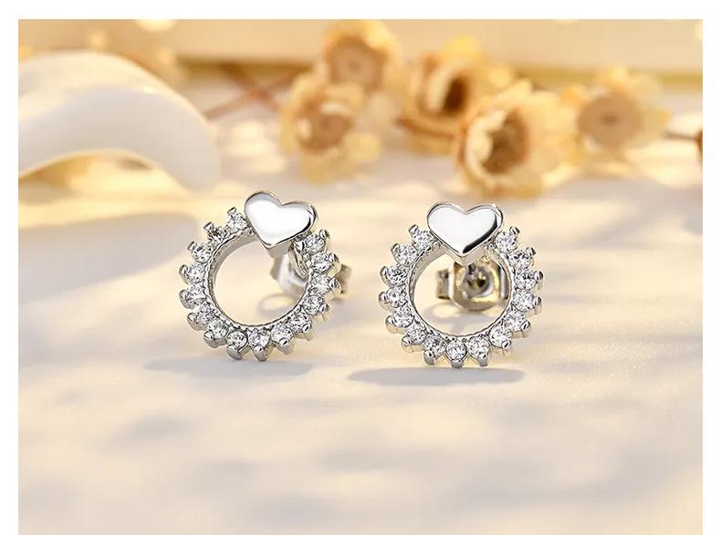 Product Introduction of Bông Tai Kim Cương, Thiết Kế Hình Trái Tim Sáng Tạo, Hoa Hướng Dương Thanh Lịch Tươi Mới Và Ngọt Ngào, Kim Bạc S925, Bông Tai Đinh tán 19