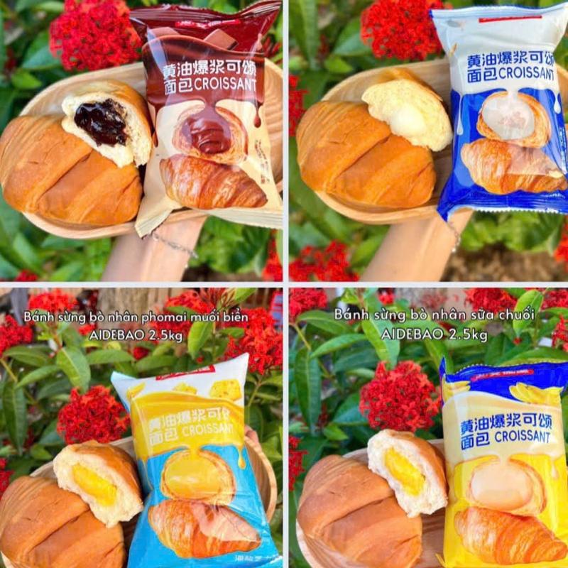 12 BÁNH SỪNG BÒ NHÂN SOCOLA AIDEBAO MIX VỊ PHÔMAI . SOCOLA . SỮA CHUA . CHUỐI - MÈO BÁN BÁNH Thức Ăn Food Ăn Vặt Snack