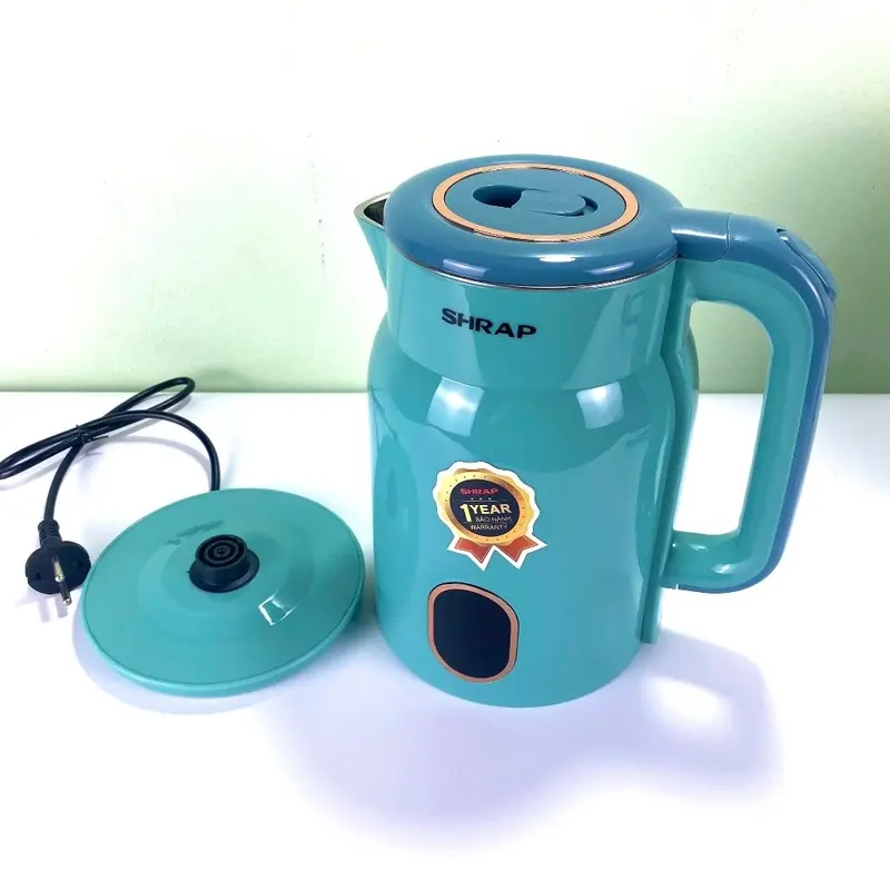 Ấm Đun Nước Siêu Tốc SHRAP 3 Lít, Công Suất 1500W nấu siêu nhanh, lõi inox 304 , vỏ 2 lớp chống bỏng có đèn báo 2