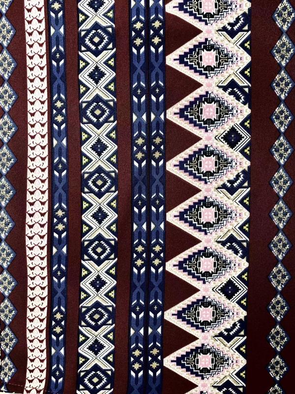 Women's Ethnic Pattern Drawstring Waist Pants, Boho Frill Trim High Waist Straight Leg Trousers for Spring & Fall, Ladies Bottoms for Daily Wear 7