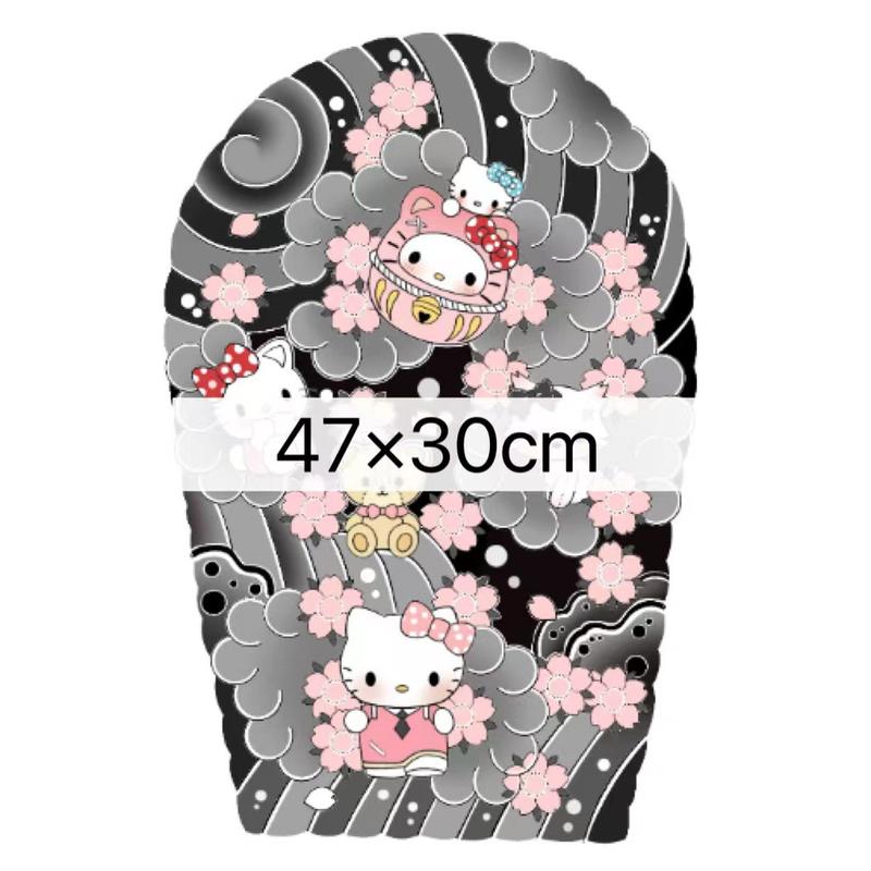 Hình Xăm Dán Full Tay Nữ Nhật Cổ Hello Kitty 300x470mm – Tattoo Dán Màu Dễ Thương Giữ 3-5 Ngày