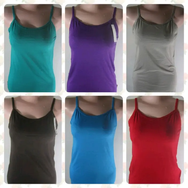 [ COD ] GROSIR PAKET 6 PCS TANK-TOP TALI KECIL WANITA BAHAN Polyester Hyget Premium POLOS Santai Slim-fitting 8