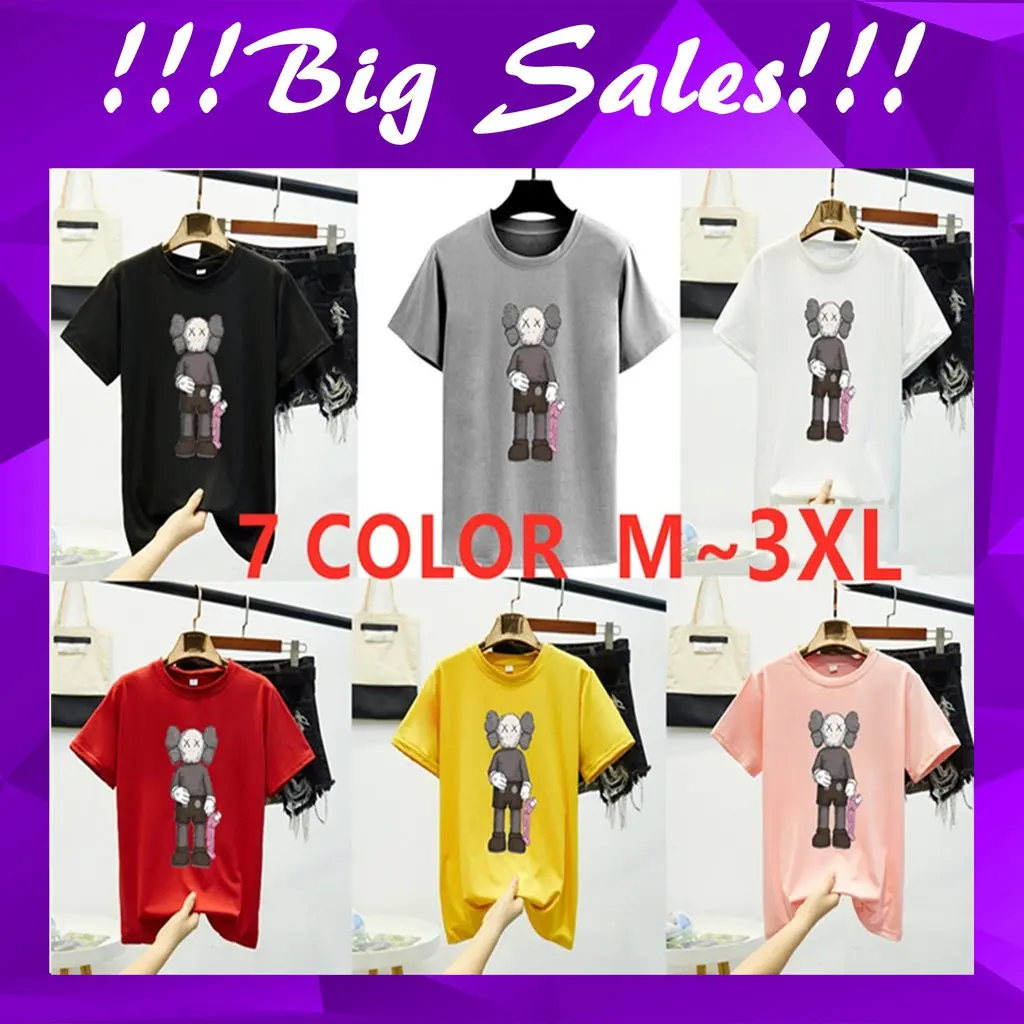 *Random Design* KAWS T-Shirt Women Men Shirt Sesame Street Short Sleeve Man Women T-Shirt 【M - 3XL】