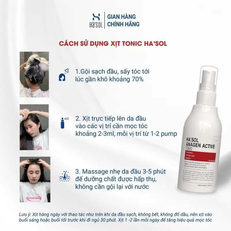 Combo Dầu Gội Volume Hair Hasol 500g + Xịt Dưỡng Tóc Hasol 100ml 4
