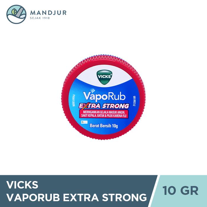 Gambar Vicks Vaporub Extra Strong 10 Gram - Meringankan gejala Masuk Angin, Sakit Kepala, Batuk dan Pilek dari Apotekmandjurofficial Kota Administrasi Jakarta Pusat Tokopedia