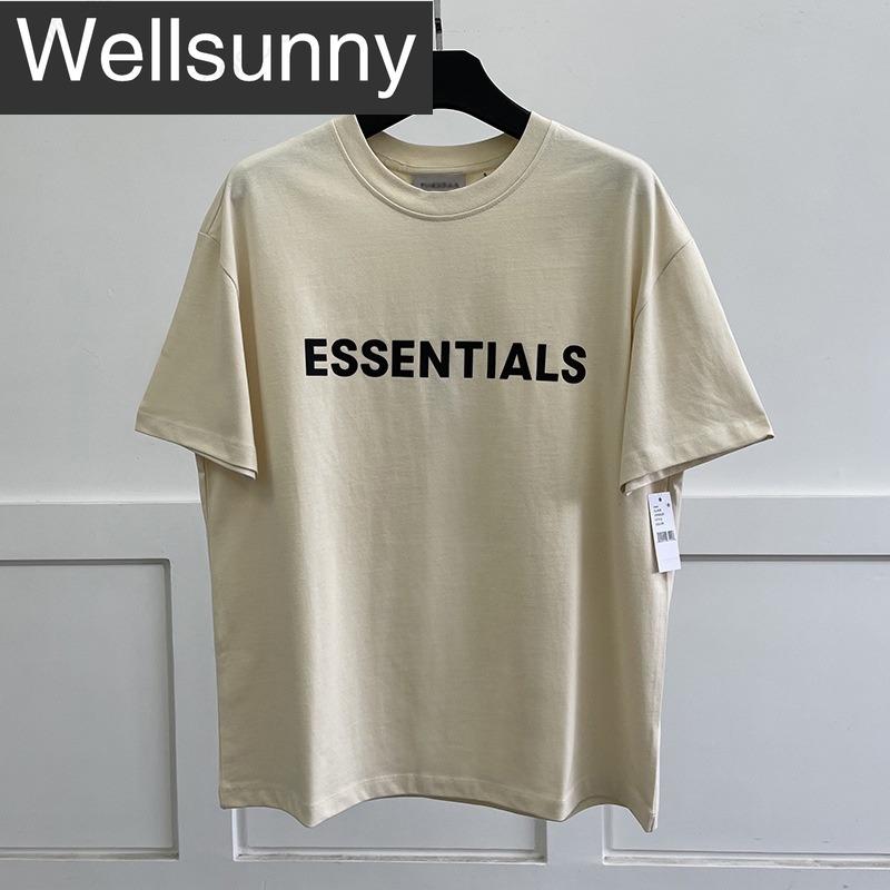 Áo Thun ESSENTIALS, Hàng Mới Về Mùa Hè, Dáng Rộng Vừa Vặn, Logo Chữ Cao Su, Ngoại Cỡ, ngắn Tay, Phong Cách Hip Hop, Unisex, 100% Cotton, Thích Hợp Cho Thể Thao, Áo Thun 3
