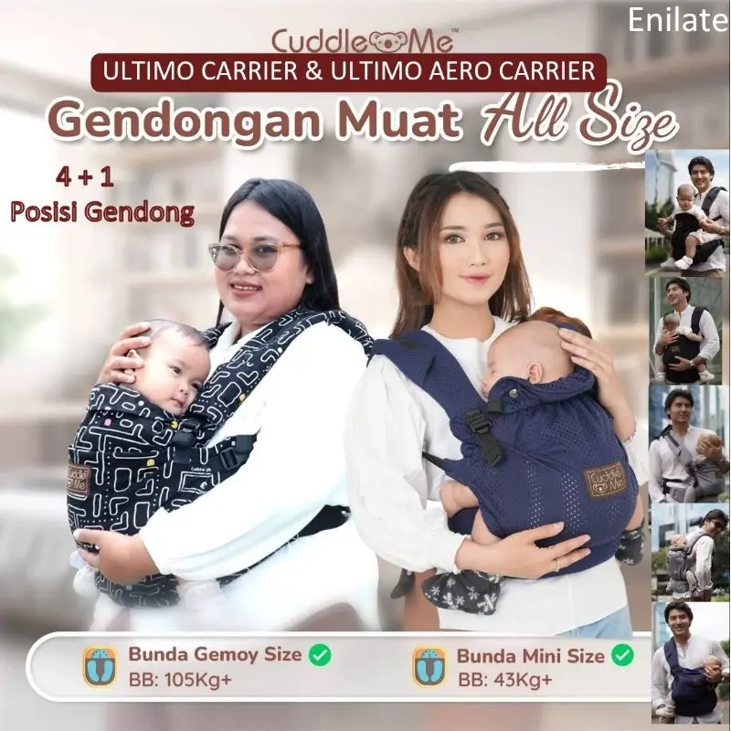 CuddleMe Ultimo Carrier & Aero Carrier Gendongan Bayi 5 Posisi Gendong All Size SSC M Shape Hipseat