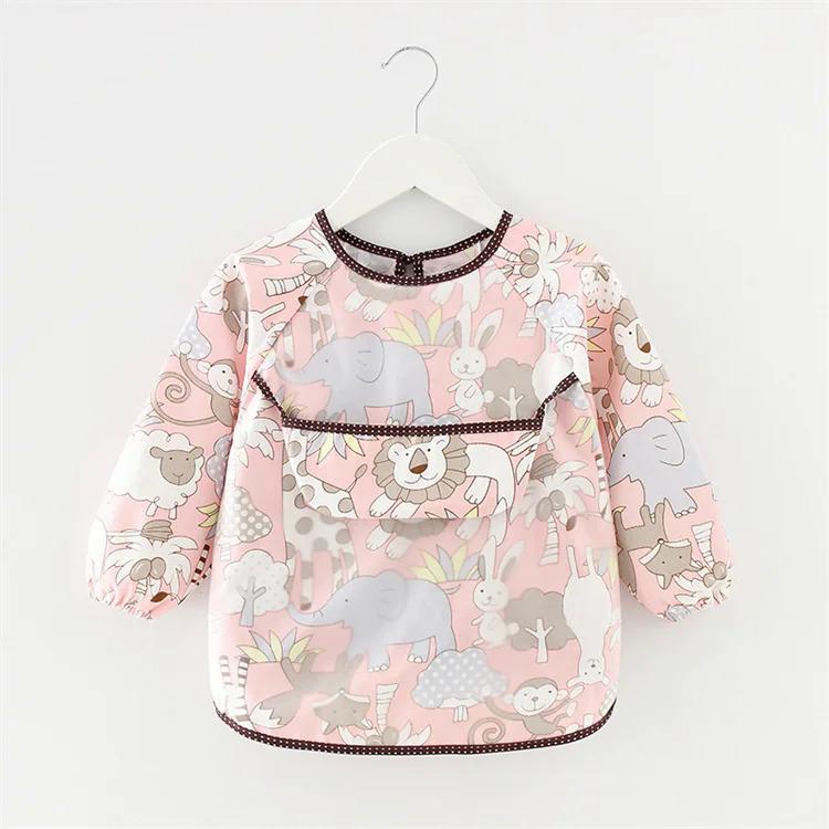Product Introduction of Newborn Baby Bibs Blouse Waterproof Long-sleeved Reverse Dressing Infant Eating Clothes Apron Bib Protective Clothing 0-2Years 5