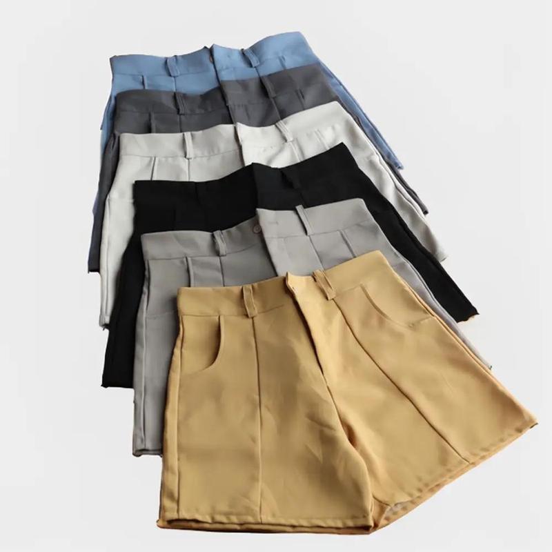( Mã 12) Quần short nữ lưng cạp cao fom chữ A có túi và khóa kéo - DKTB 012 Nữ Women Ong Pants 4