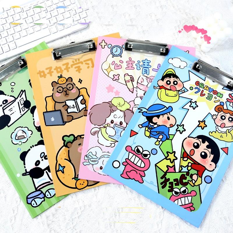  Bảng kẹp tài liệu trình ký khổ A4 chất liệu bìa cứng hoạ tiết capybara shin-chan kuro ngộ nghĩnh dễ thương 