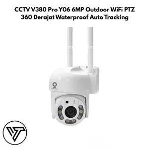 CCTV V380 Pro Y06 6MP Outdoor WiFi PTZ 360 Derajat Waterproof Auto Tracking