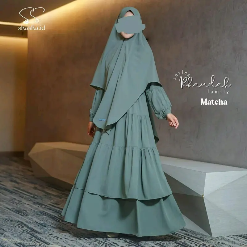 Rhaudah Set By Shazfa Shahia | Gamis Set Cadar Original Shazfa Polos 5