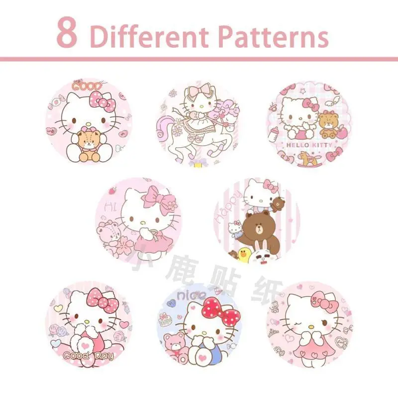 Miếng Dán Trang Trí Hello Kitty Hoạt Hình, 500 Miếng / Cuộn, Tự Dính, Miếng Dán Đồ Chơi Khen Ngợi Phần Thưởng Cho Trẻ Em 2