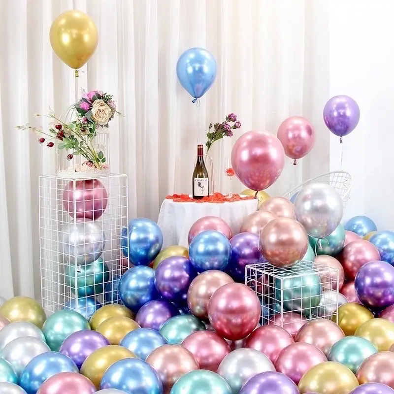 Set 50 bóng siêu nhũ mạ crom trang trí sinh nhật party phòng cưới 2