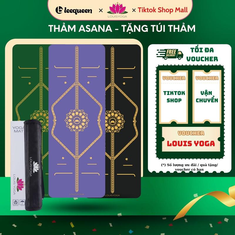 LouisYoga Thảm yoga cao su định tuyến Asana24 phiên bản mới- hãng Louis Yoga- Tặng túi thảm - LOUISYOGA